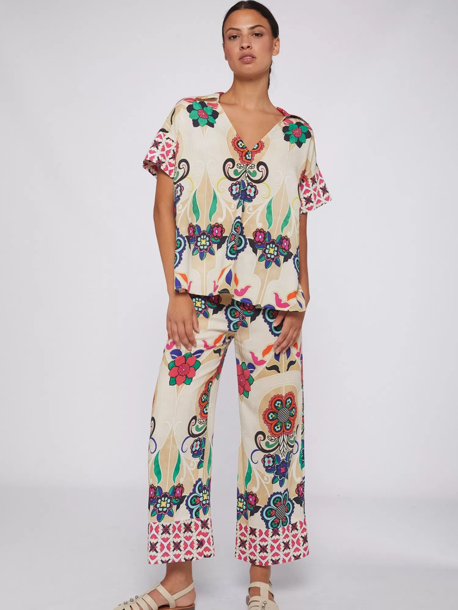 Mujer Vilagallo Camisa Floral Noveau Print