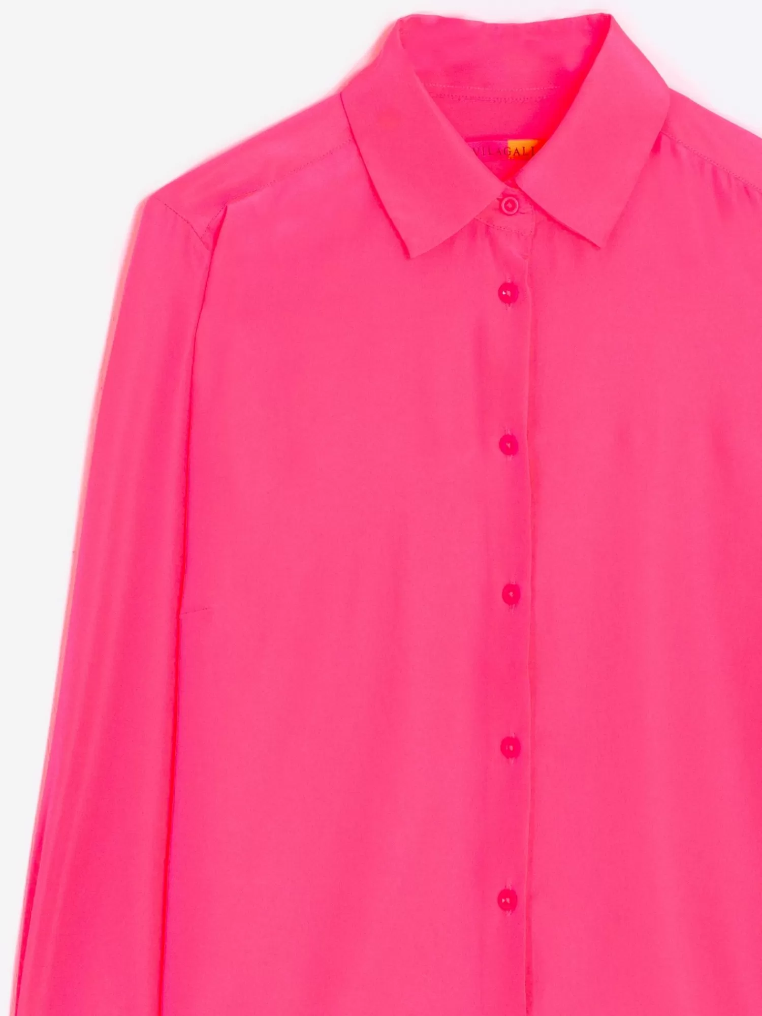 Mujer Vilagallo Camisa Fluida Rosa Fluor