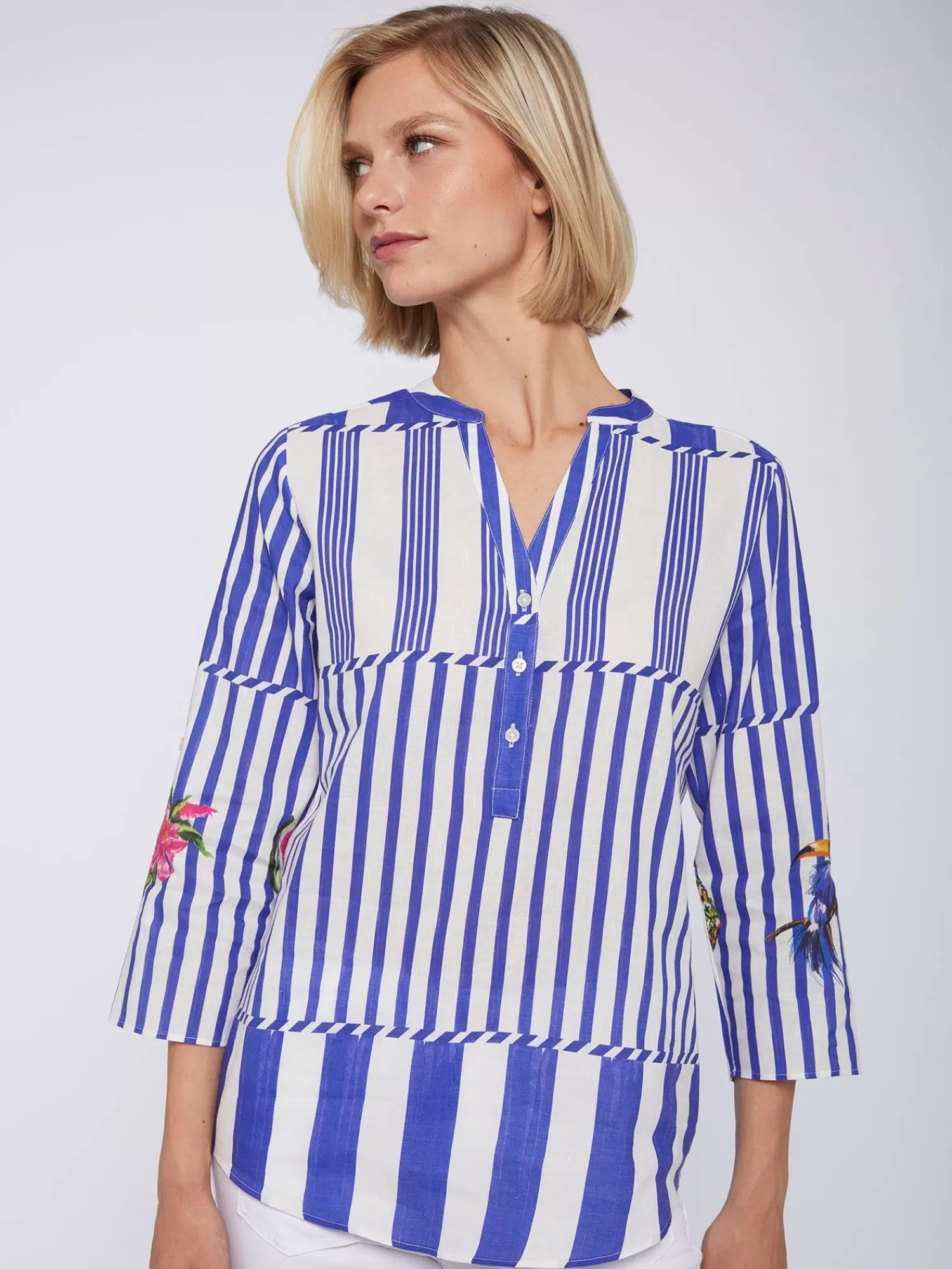 Mujer Vilagallo Camisa Francina Rayas Tropical
