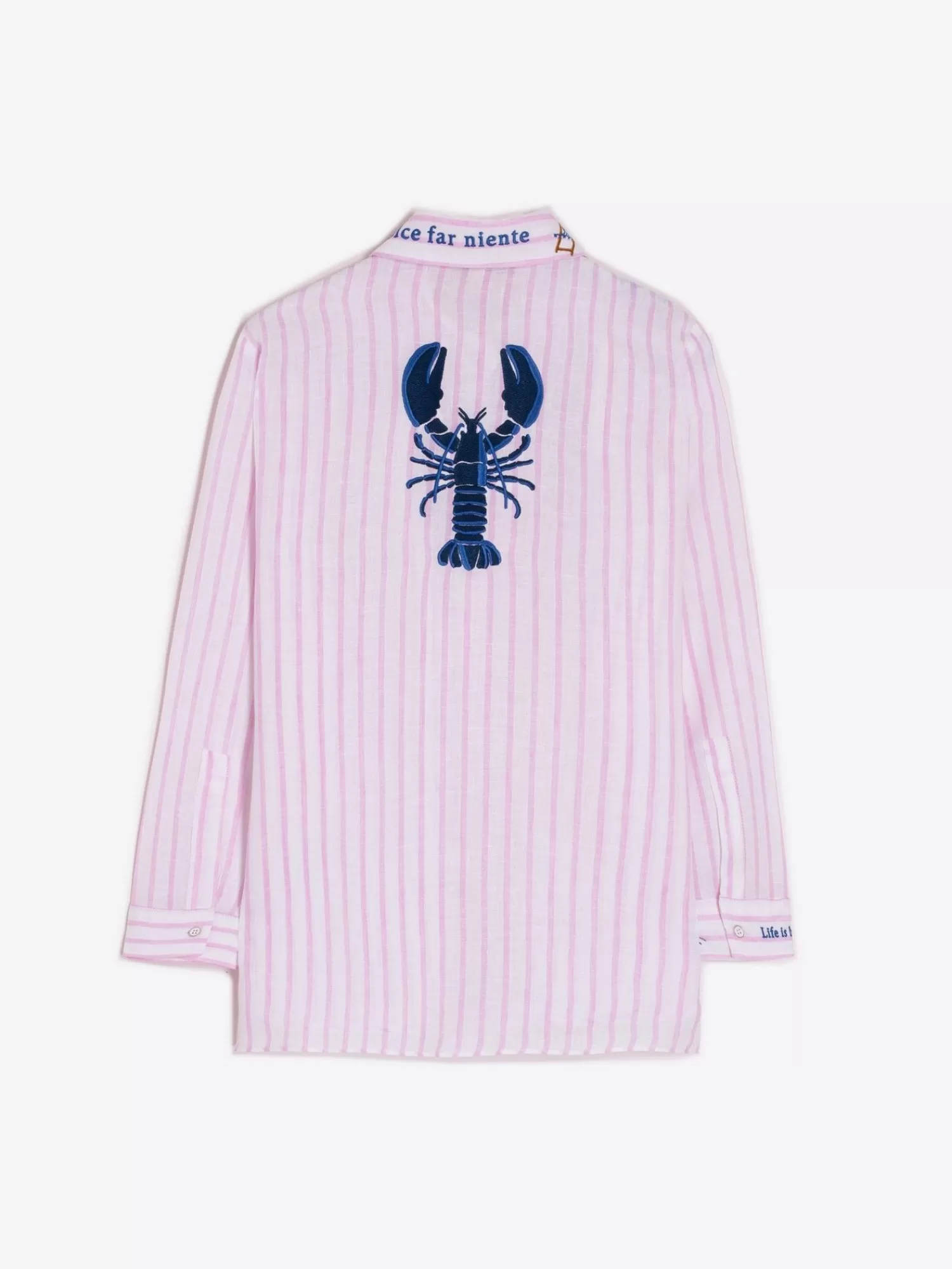 Mujer Vilagallo Camisa Petra Emb Pink Stripe M