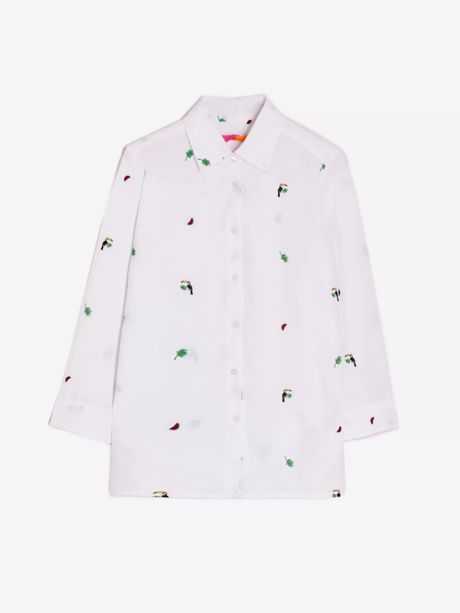 Mujer Vilagallo Camisa Sara Bordado Tropical