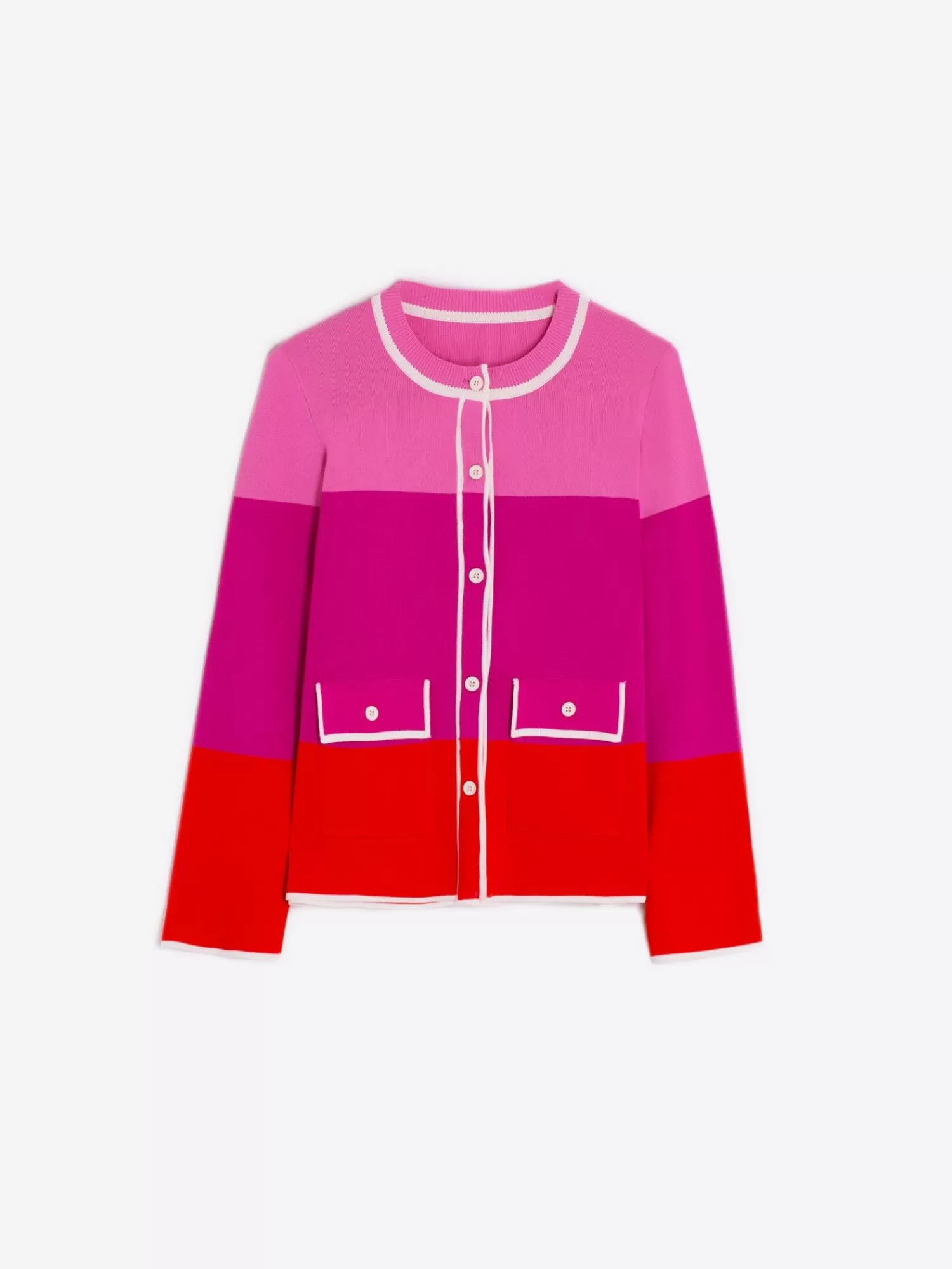 Mujer Vilagallo Cardigan Punto Tricolor Rosa Naranja