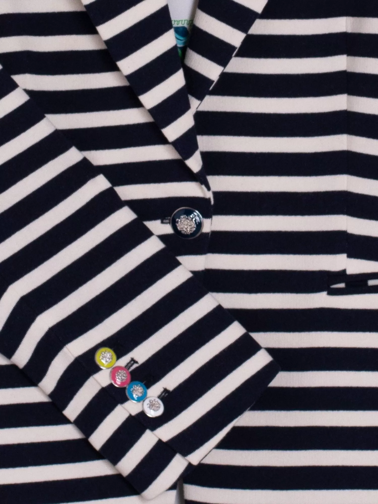 Mujer Vilagallo Chaqueta Sophia Blue Stripes Knit