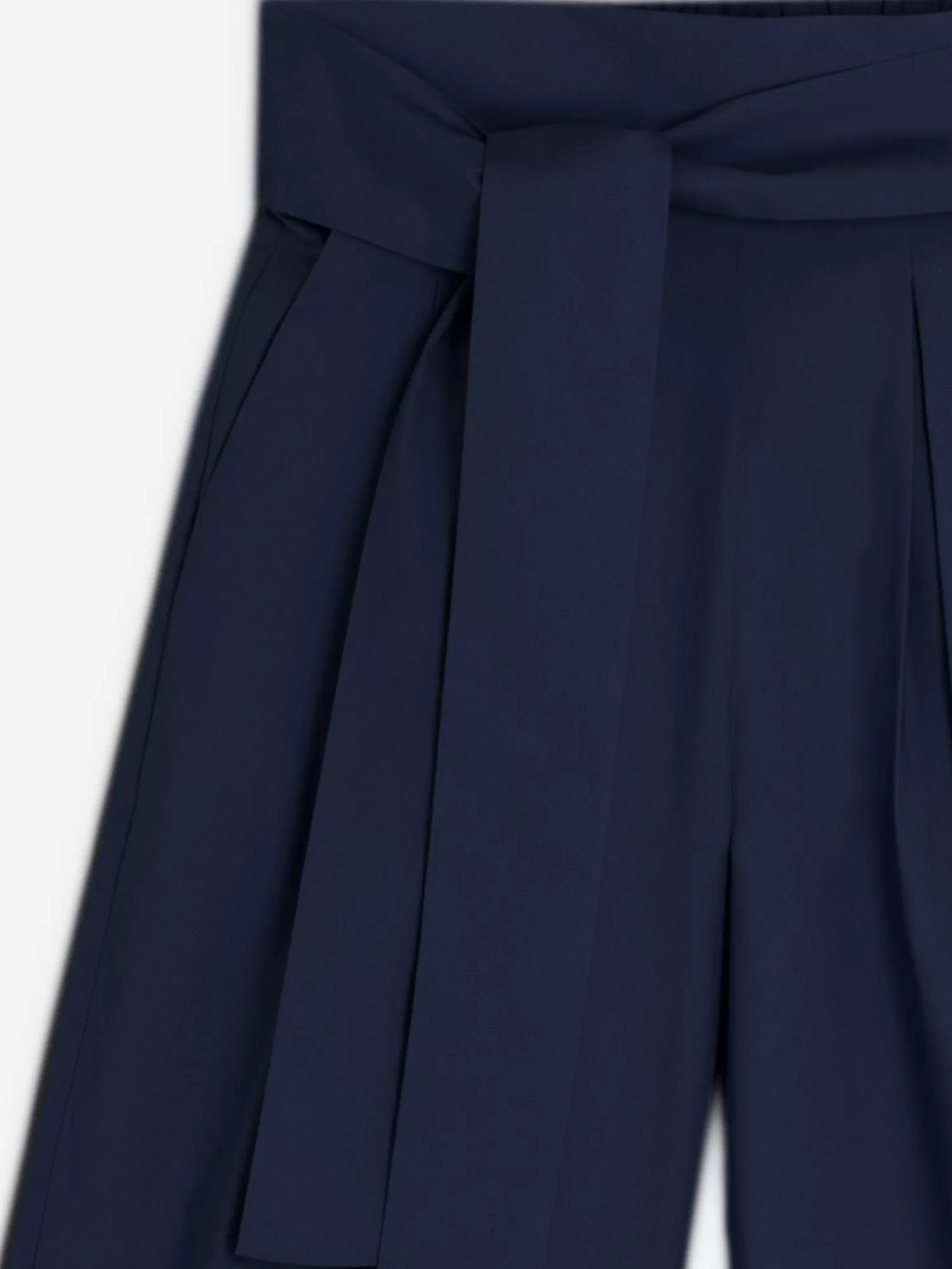 Mujer Vilagallo Pantalon Ancho Pinzas Popelin Marino