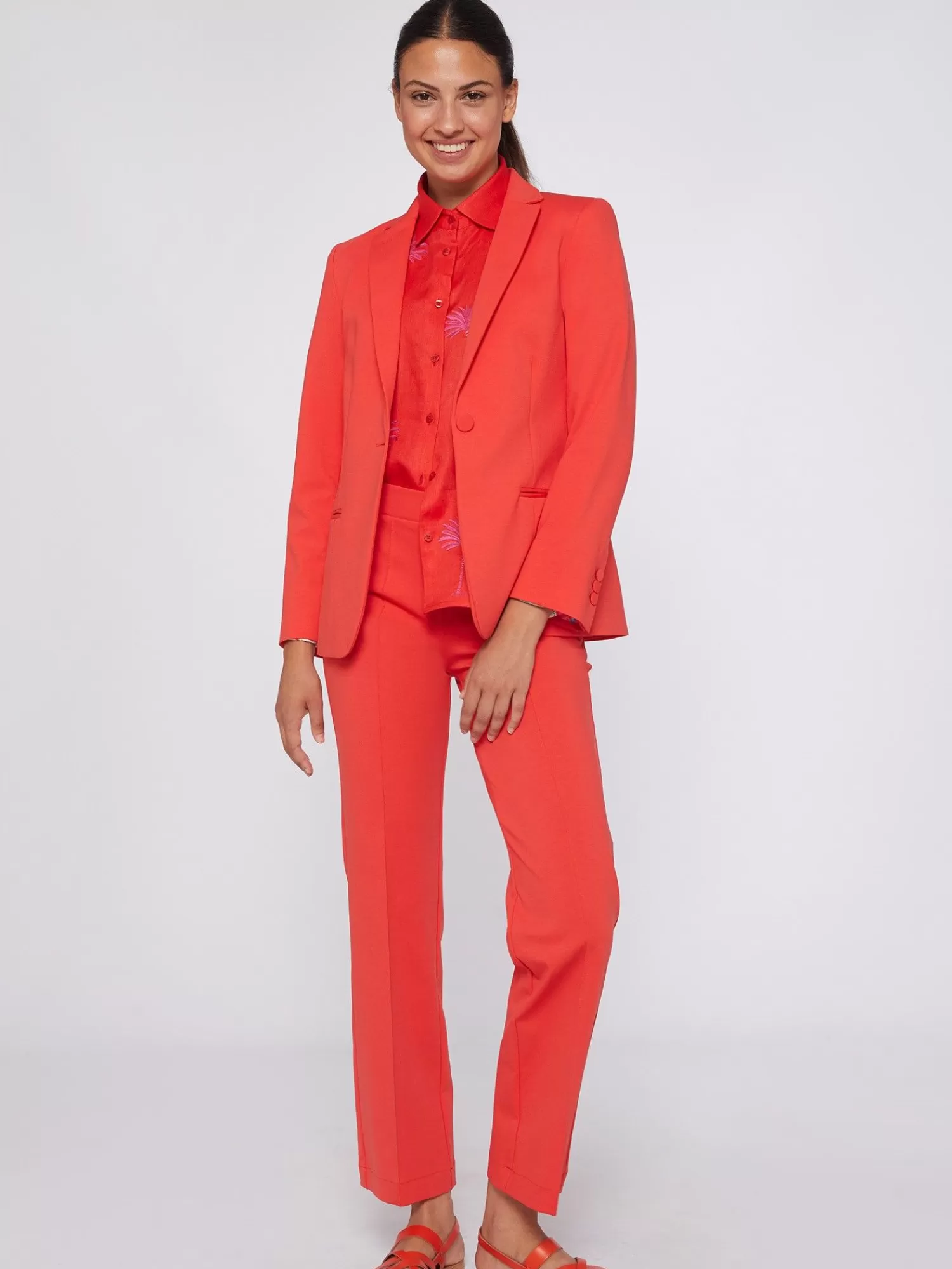 Mujer Vilagallo Pantalon Punto Coral Perfect Fit