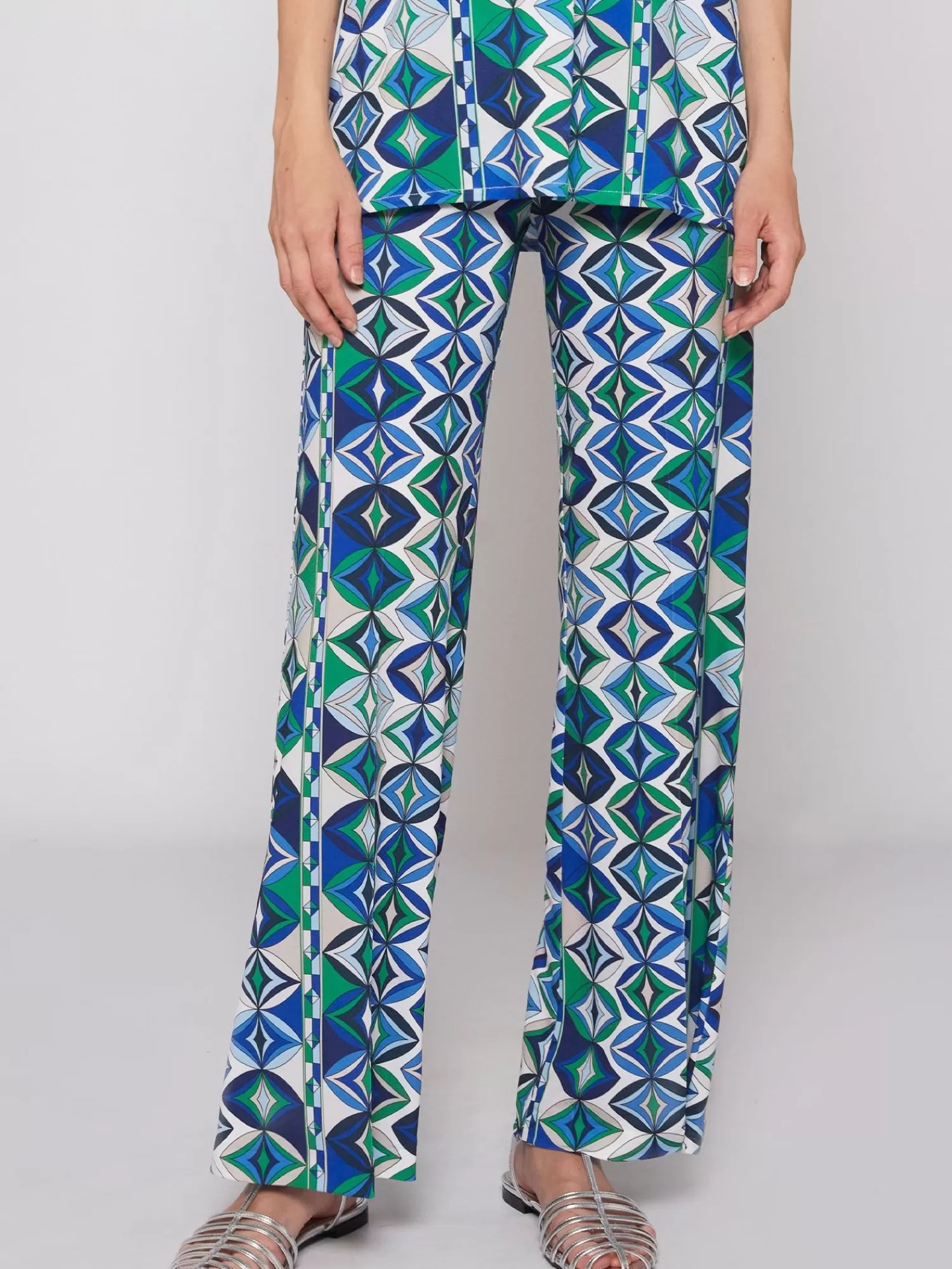 Mujer Vilagallo Pantalon Venus Punto Estampado Geometrico
