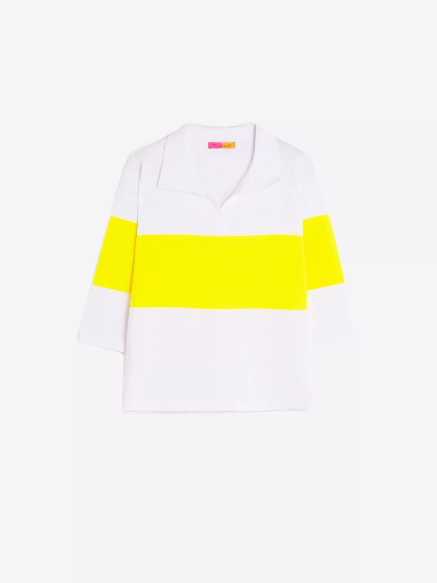 Mujer Vilagallo Polo Punto Banda Amarillo Neon