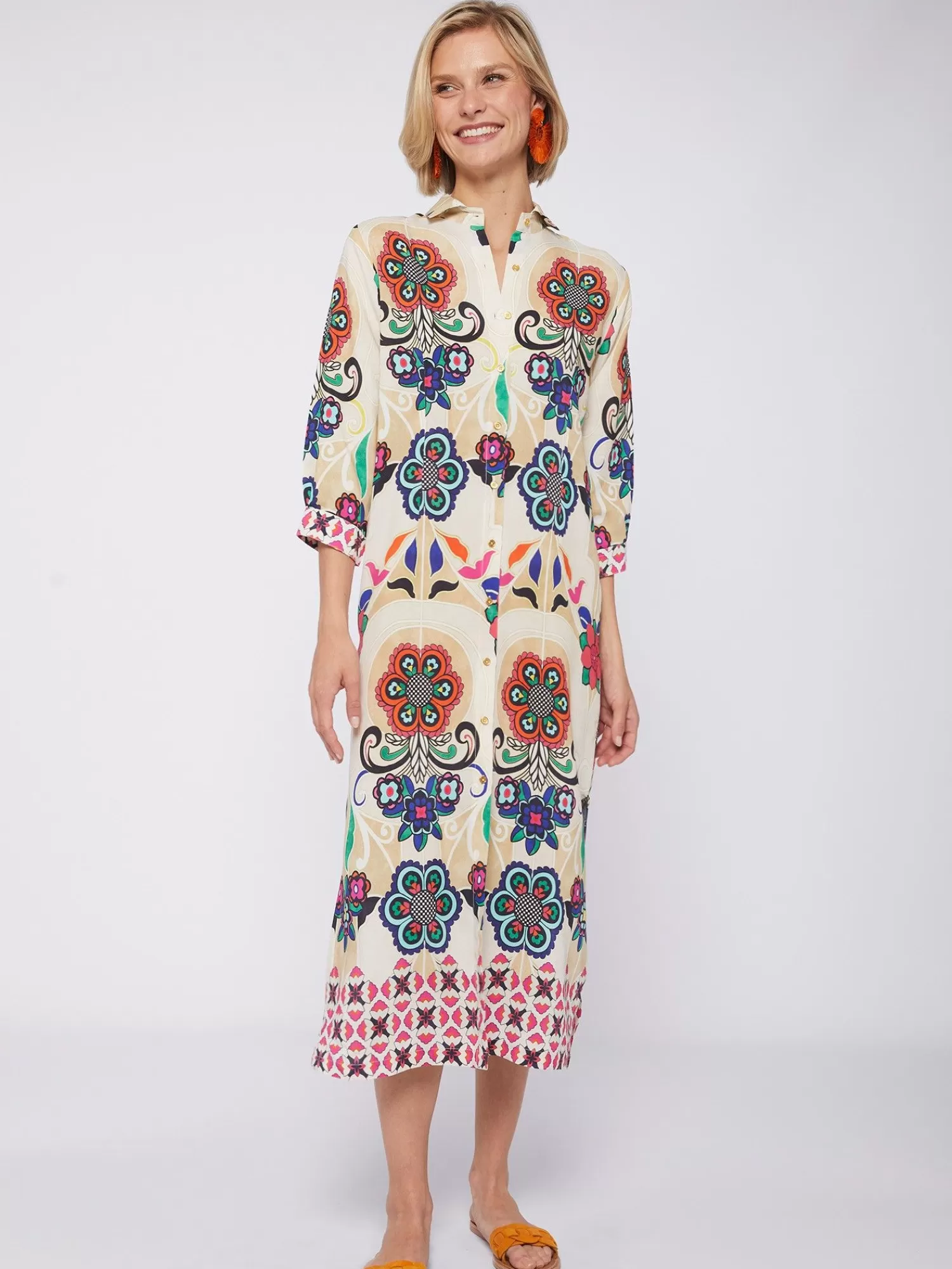 Mujer Vilagallo Vestido Camisero Floral Noveau Print