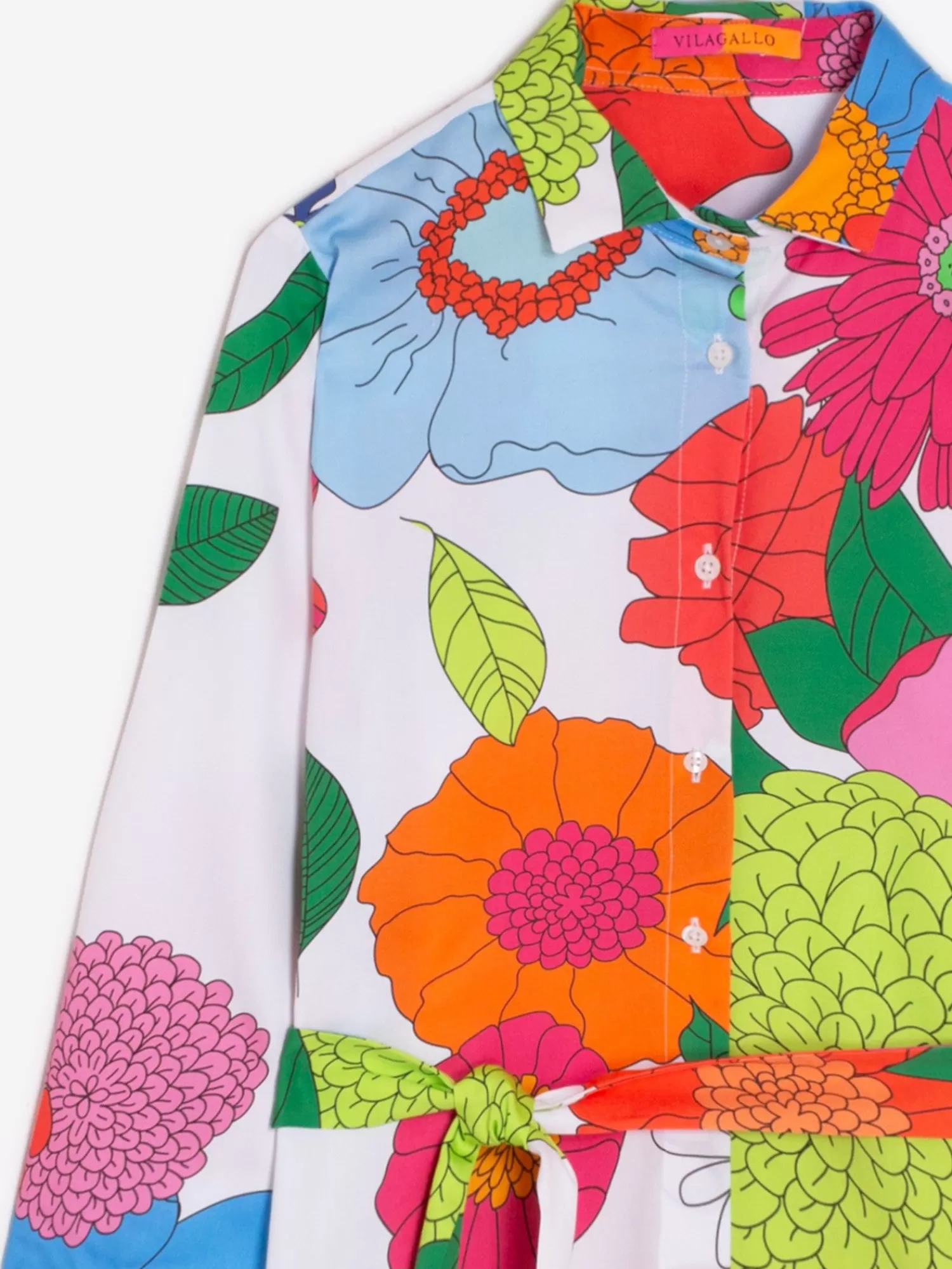 Mujer Vilagallo Vestido Dover White Maxi Flower