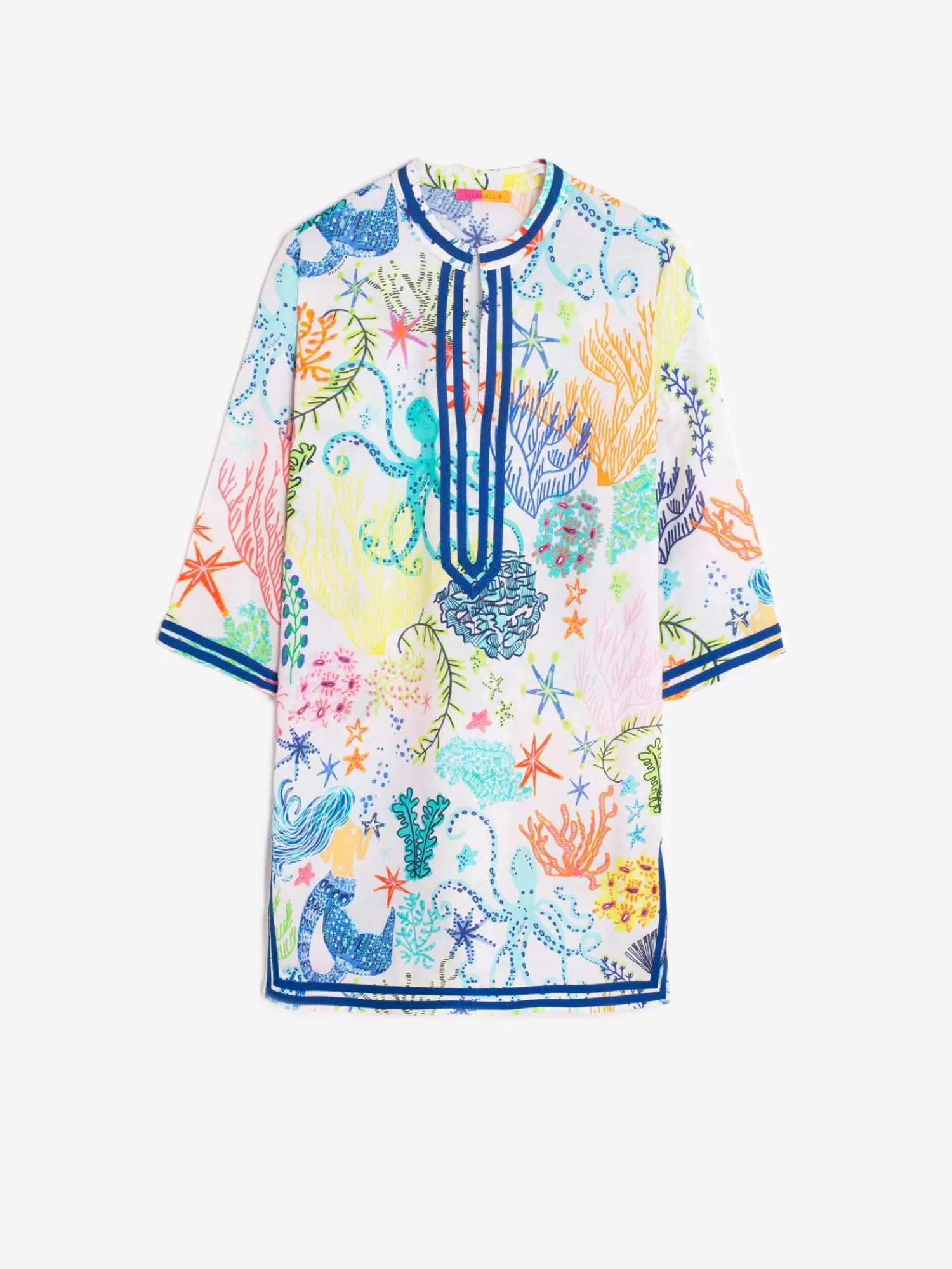 Mujer Vilagallo Vestido Kaftan Estampado Sirena
