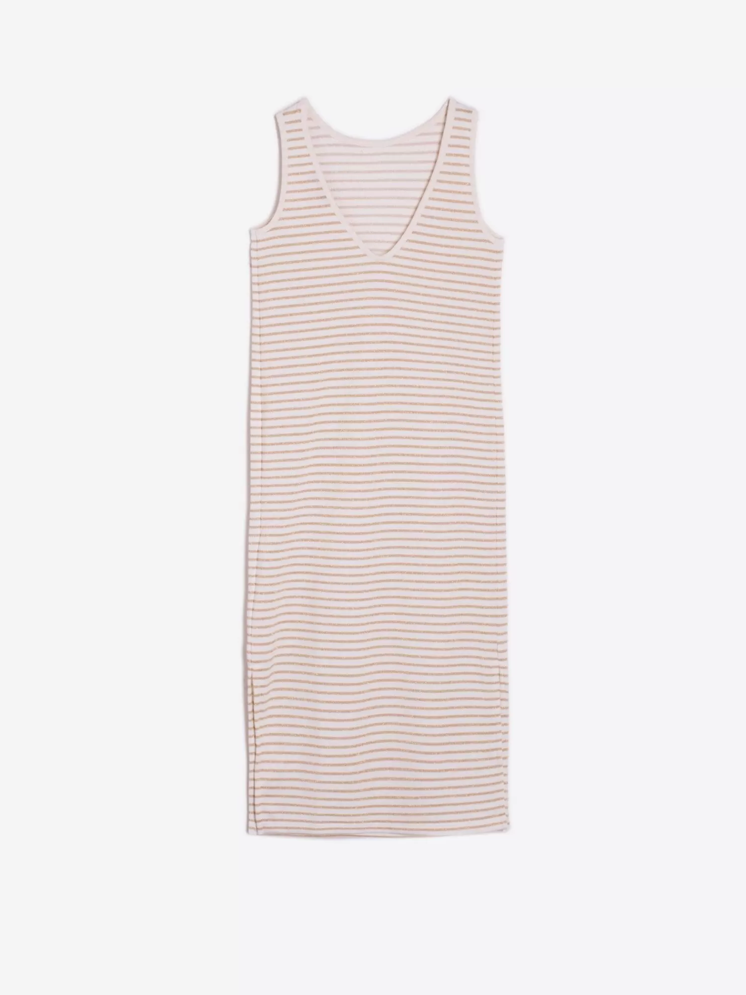 Mujer Vilagallo Vestido Punto Rayas Oro