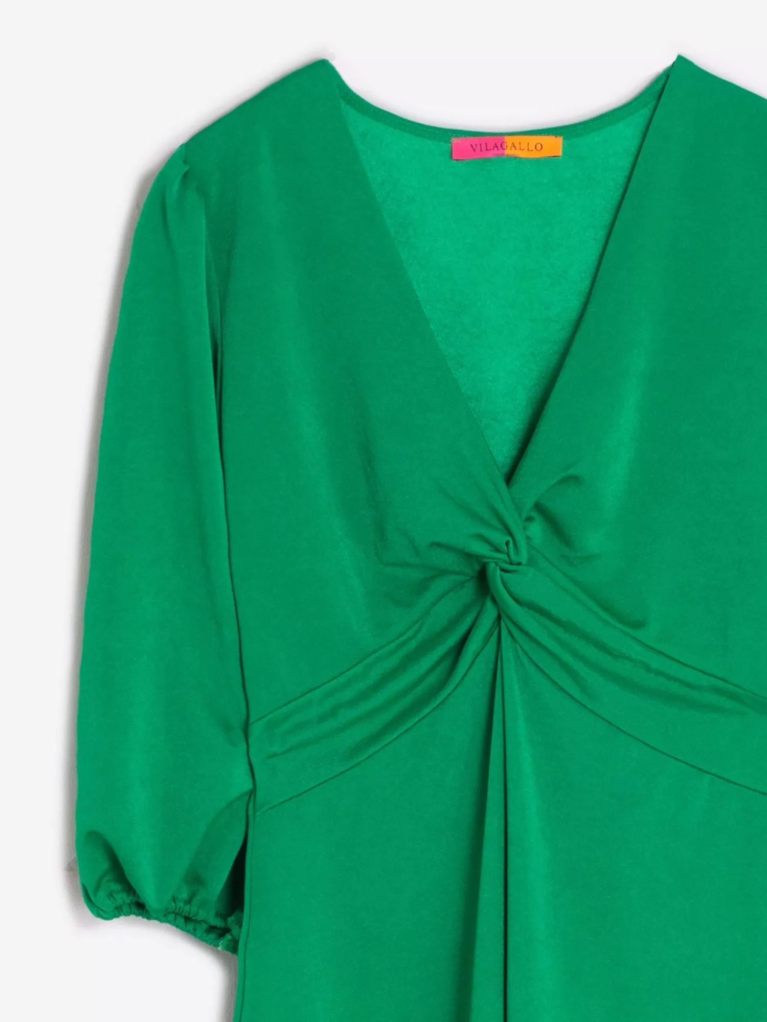 Mujer Vilagallo Vestido Punto Verde Santinado