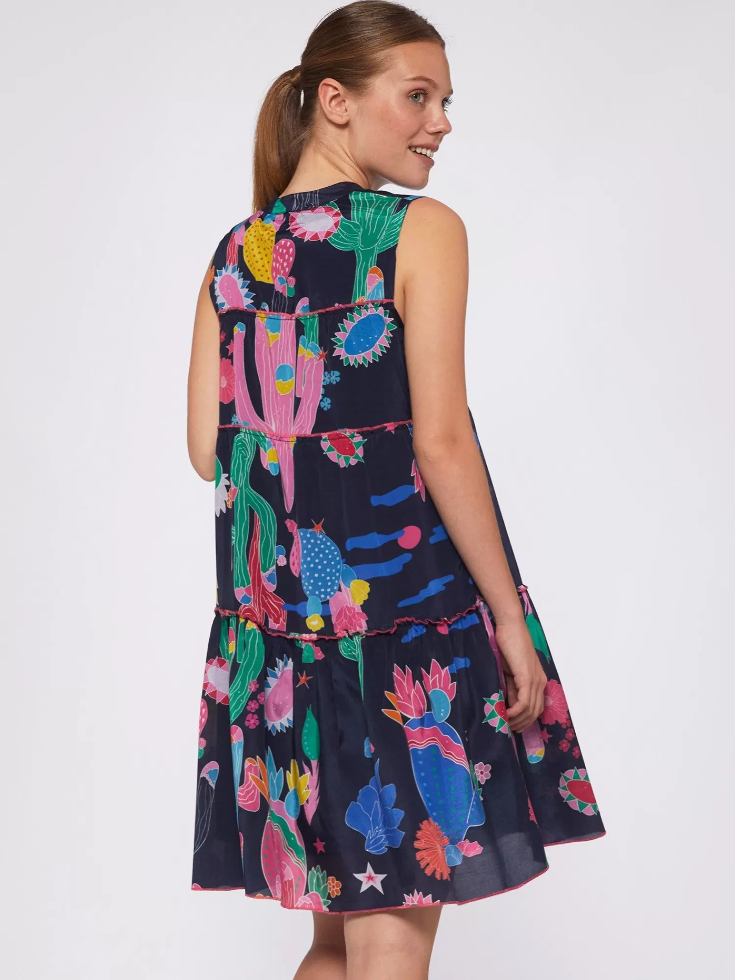 Mujer Vilagallo Vestidovolentes Estampado Cactus